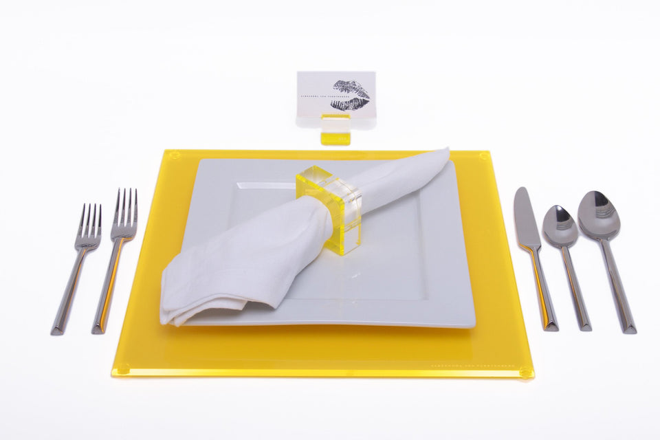 Square Placemat Set of 4 in Yellow