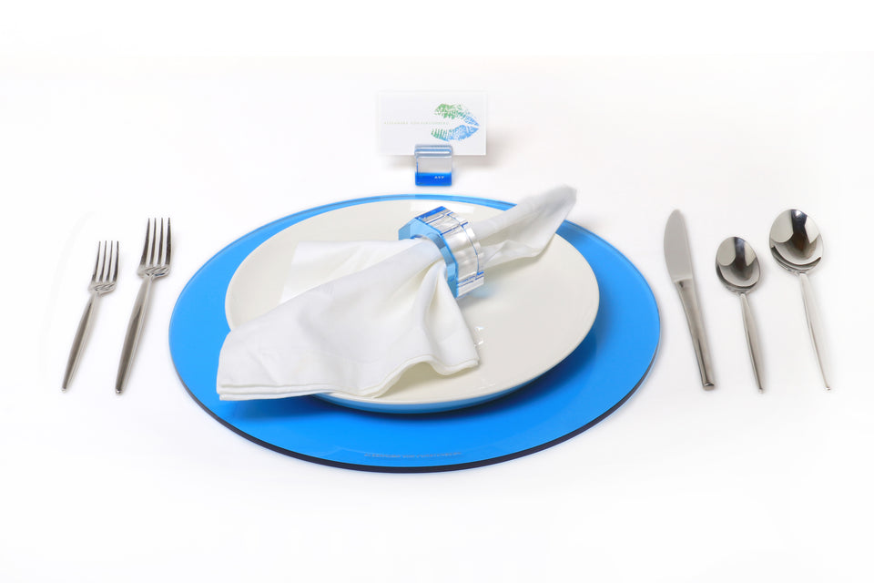 Round Placemat Set of 4 in Lagoon