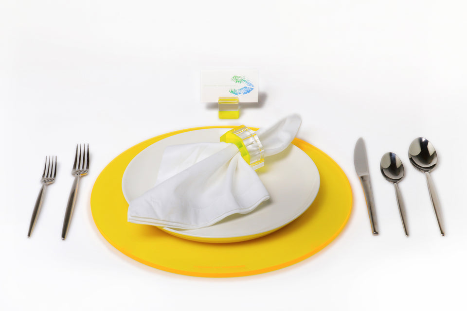 Round Placemat Set of 4 in Yellow