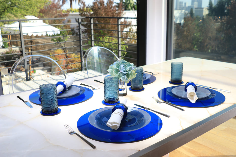 Round Placemat Set of 4 in Sapphire