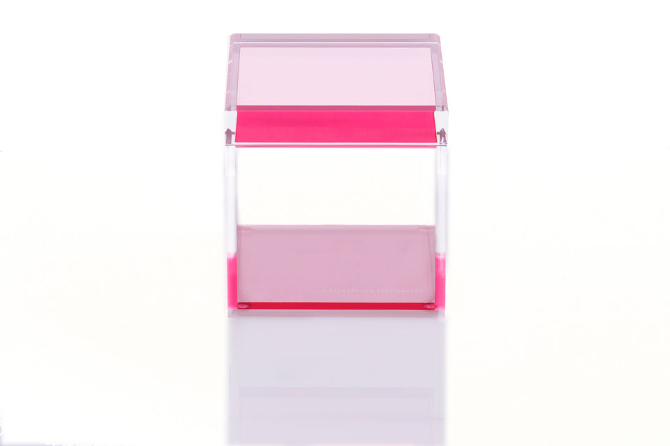 Alexandra Von Furstenberg acrylic cube treasure box in black for desktop storage holder