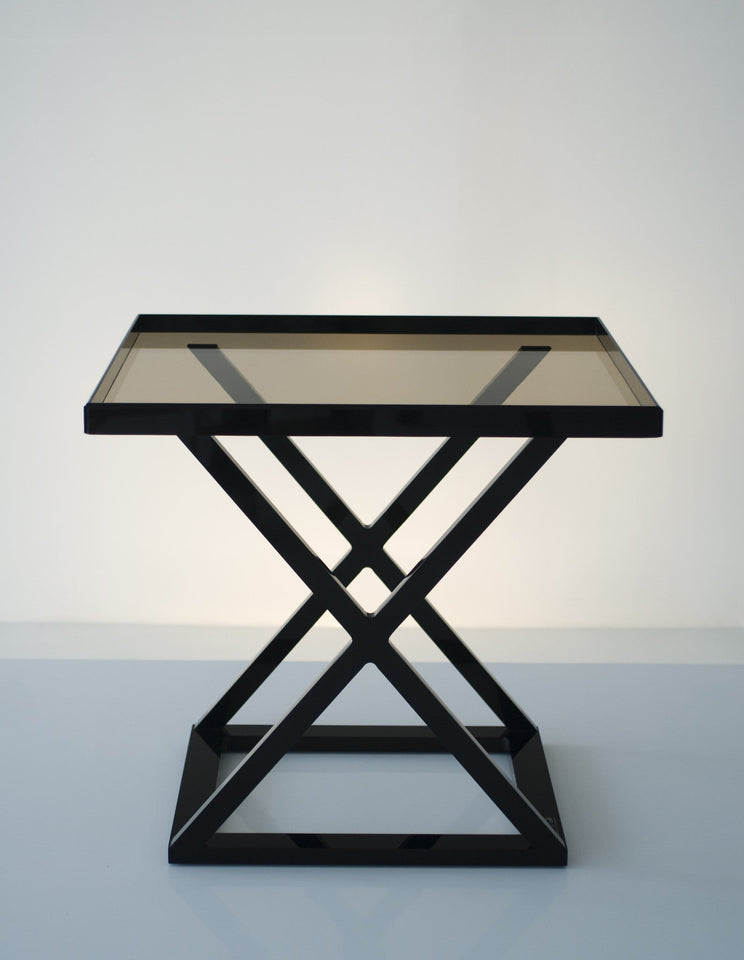 Revolver Occasional Table in Black with Bronze Tabletop
