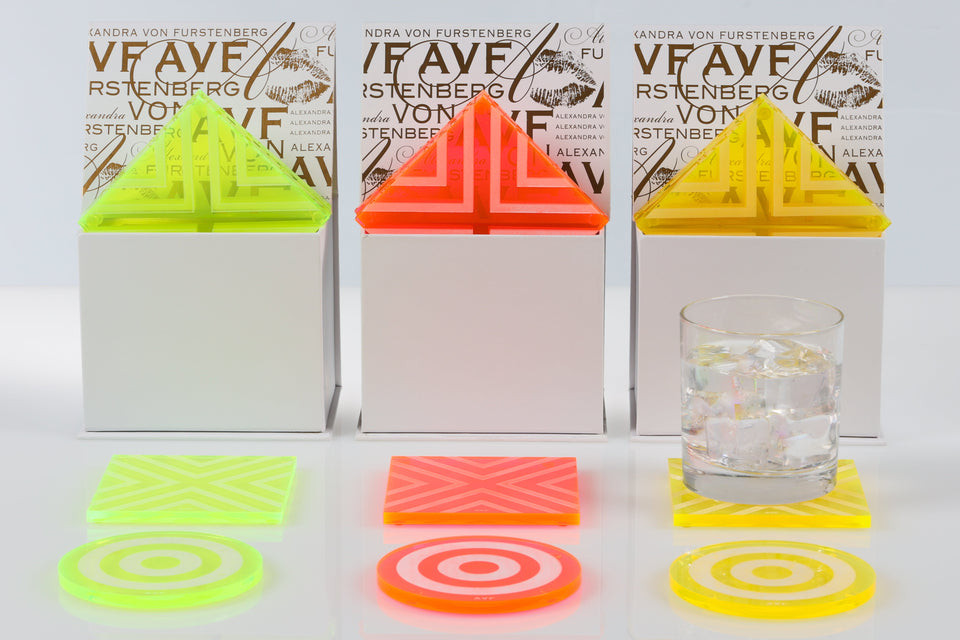 Chevron Coaster Set in Pink