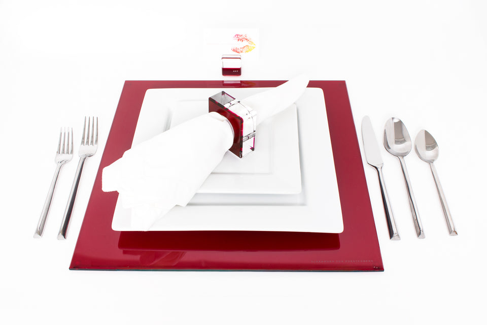 Square Placemat Set of 4 in Ruby