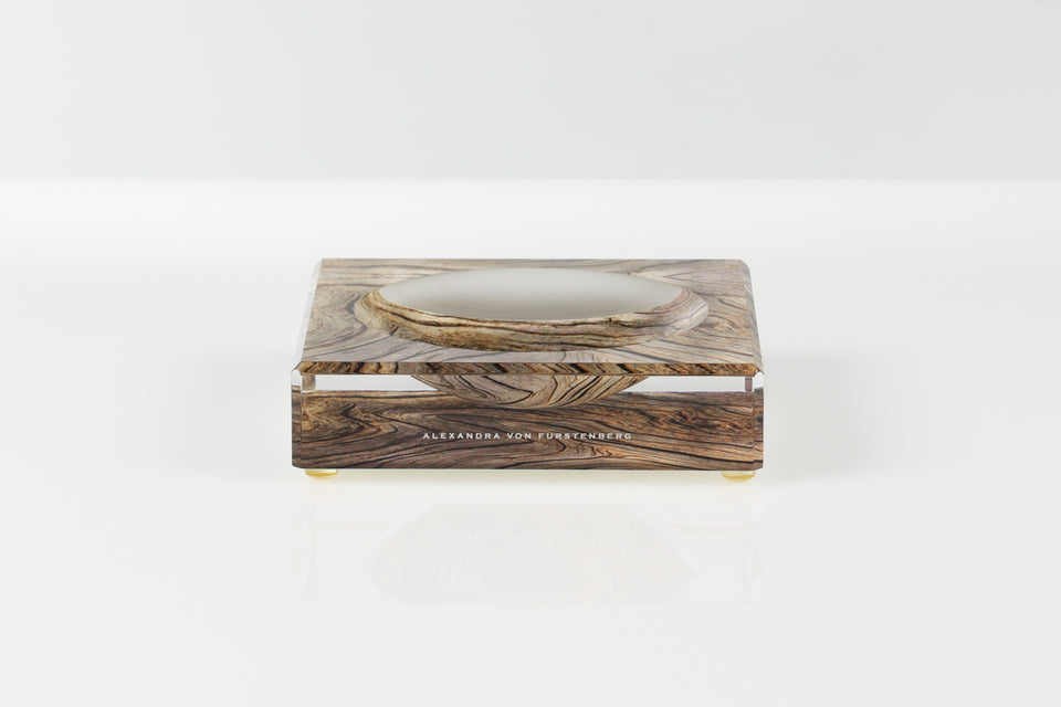 Candy Bowl Petite in Faux Bois Print