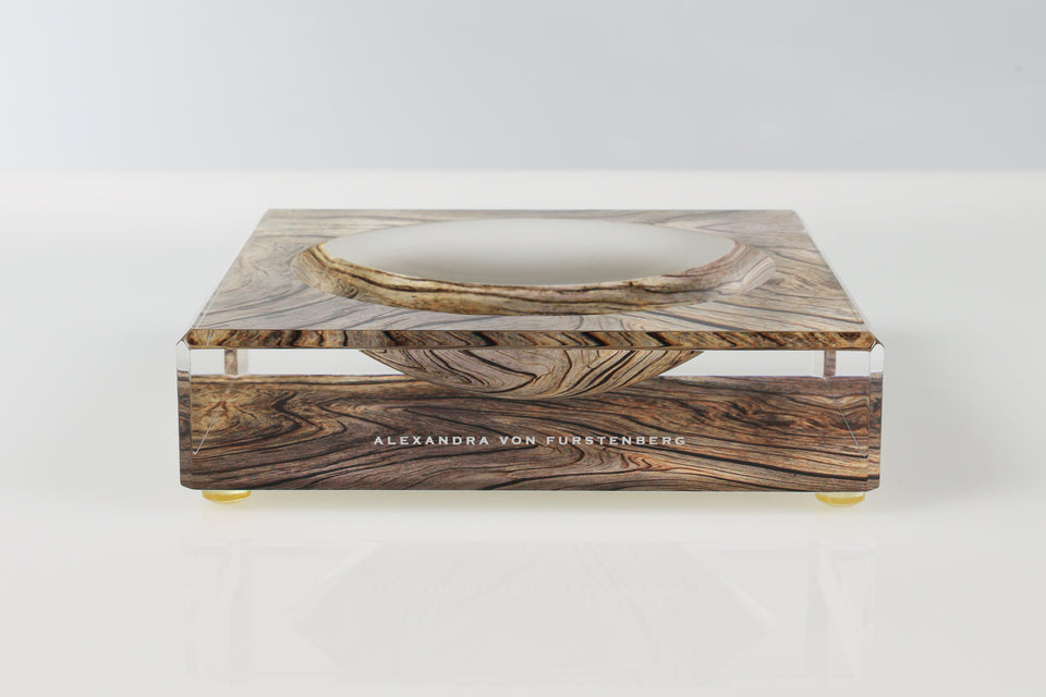 Candy Bowl Petite in Faux Bois Print