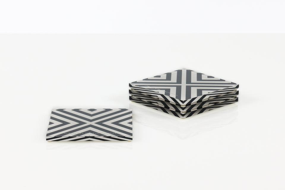 Coaster Set in X Print