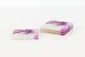 Coaster Set in Magenta Smoke