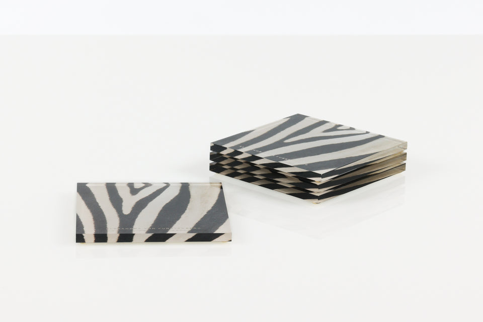 Coaster Set in Zebra Print