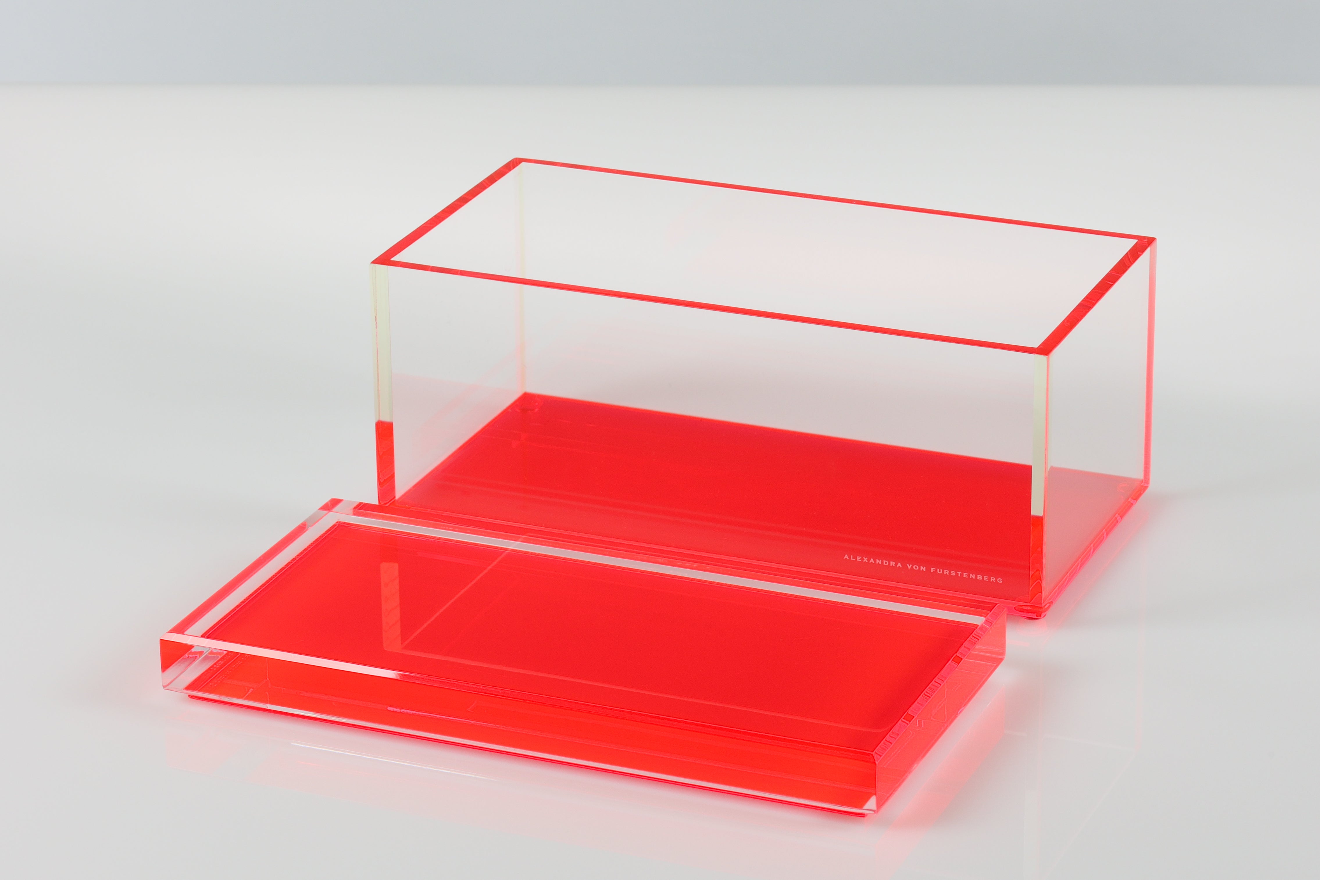 AVF Acrylic Treasure Box in Red | Lucite Storage Decor Box Organizer