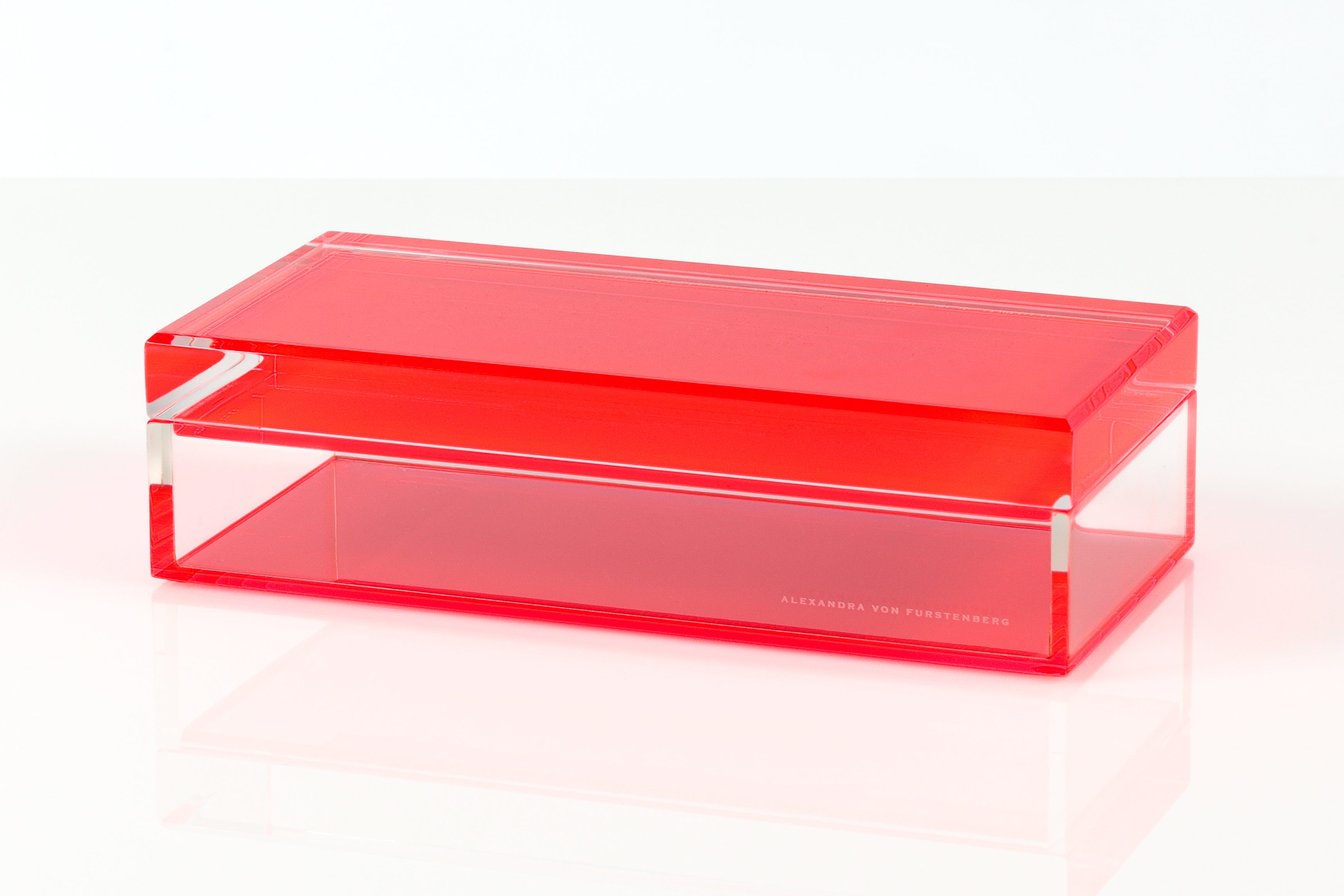 AVF Home Acrylic Shorty Treasure Box in Red | Luxury Lucite Decor