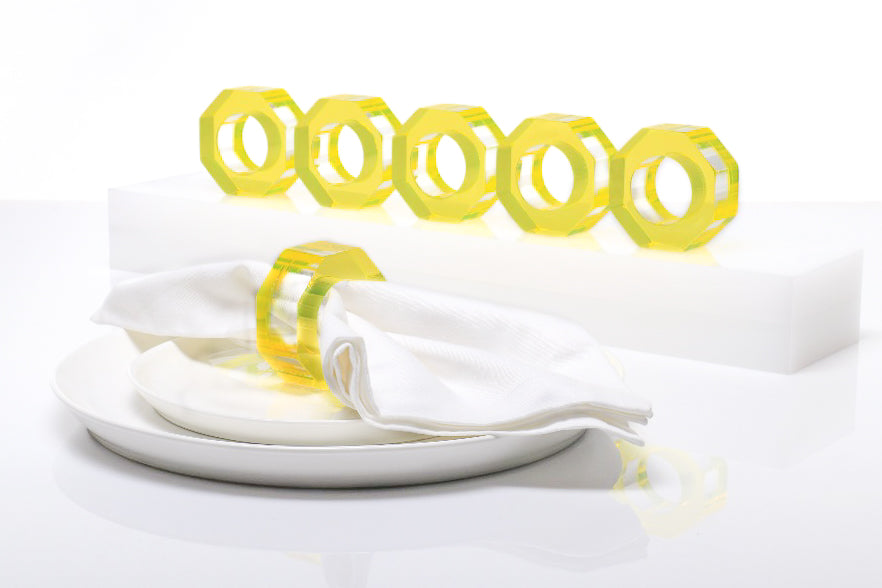 Bolt Dining Ring Set in Yellow