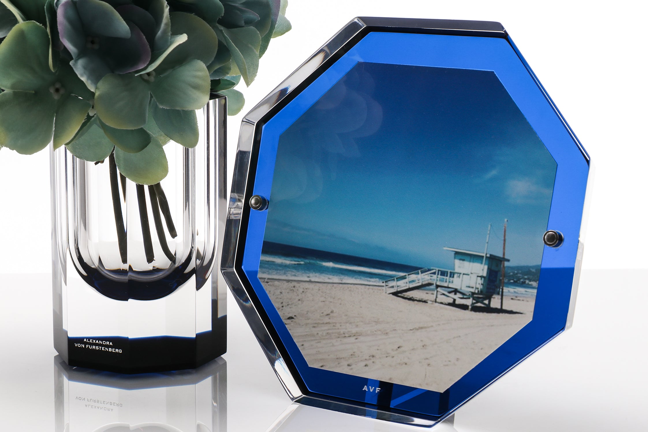 AVF Home Acrylic Bolt Picture Frame in Sapphire | Luxury Lucite Decor