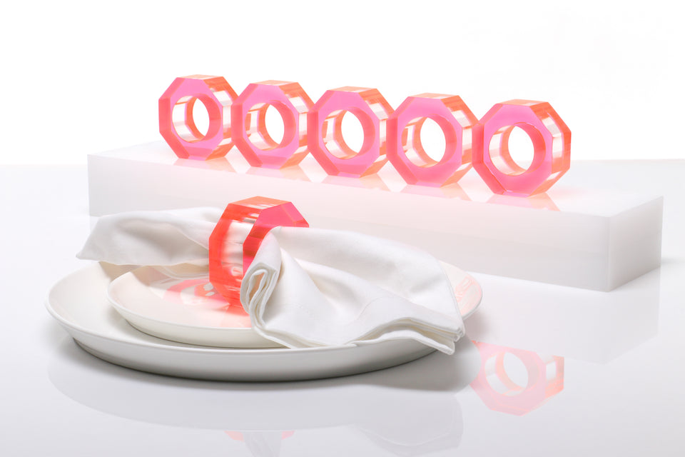 Bolt Dining Ring Set in Pink
