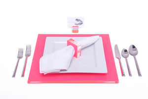 Square Placemat Set of 4 in Pink
