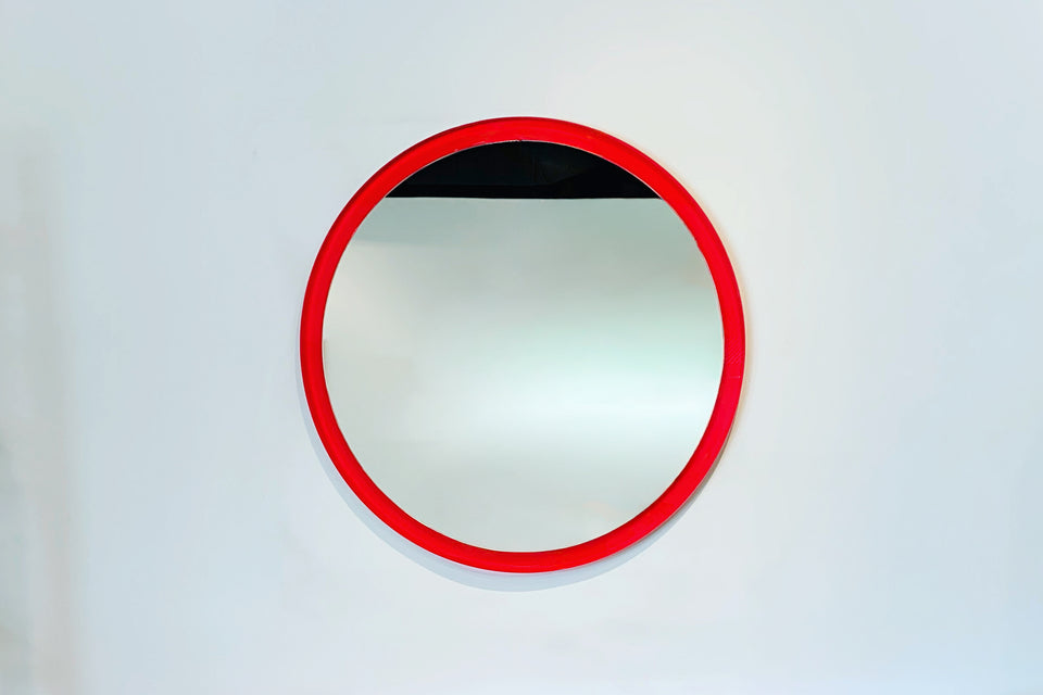 Round Mirror in Red