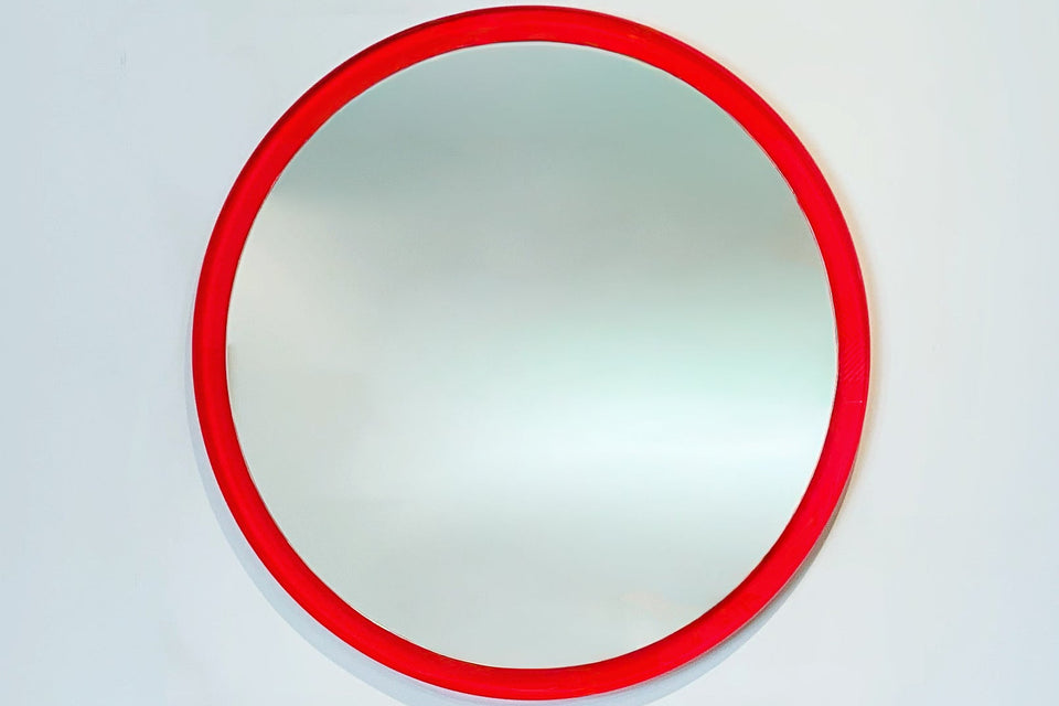 Round Mirror in Red