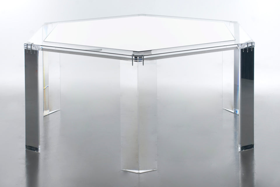 Racketeer Dining Table in Clear with Clear Insert