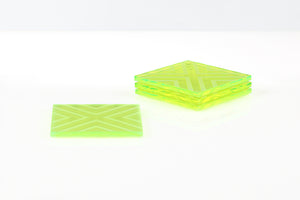 Chevron Coaster Set in Green