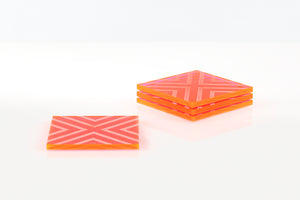 Chevron Coaster Set in Pink