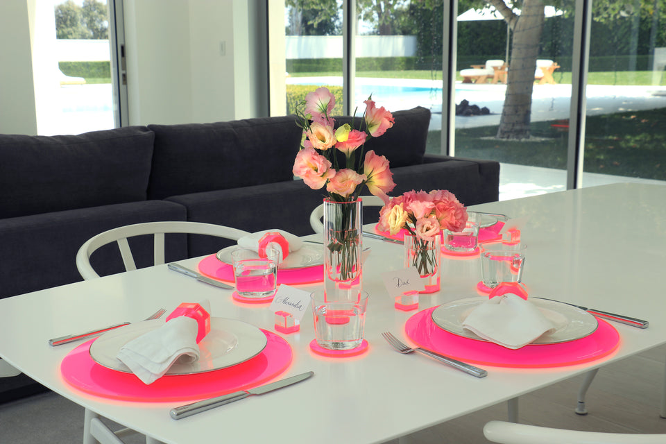 Round Placemat Set of 4 in Pink