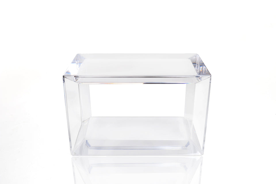 Emerald Cut Side Table in Clear