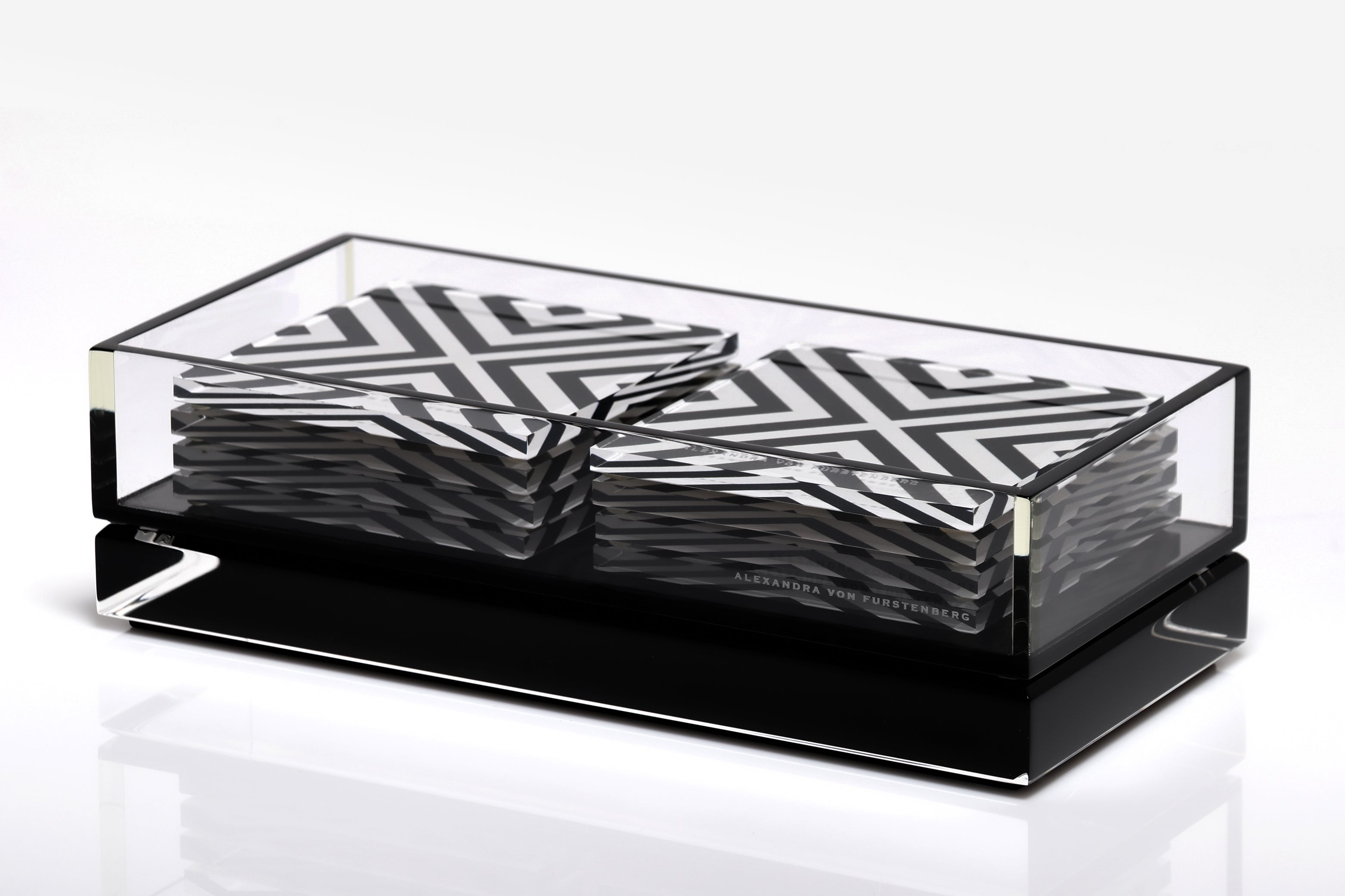 AVF Home Acrylic Shorty Treasure Box in Black | Luxury Lucite Decor