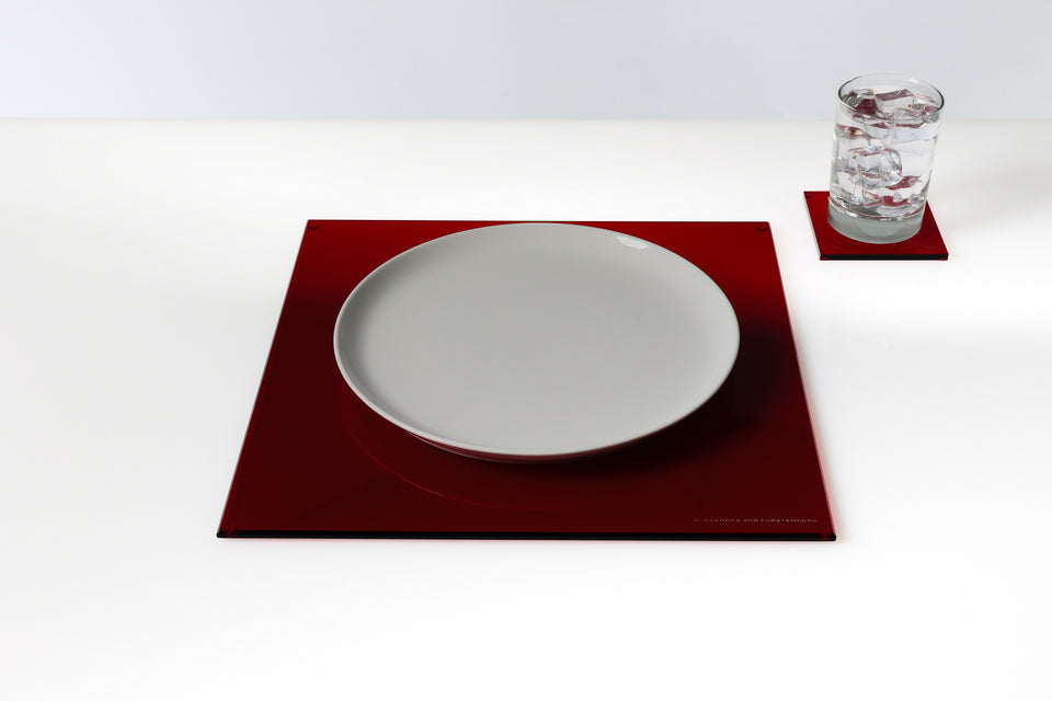 Square Placemat Set of 4 in Ruby