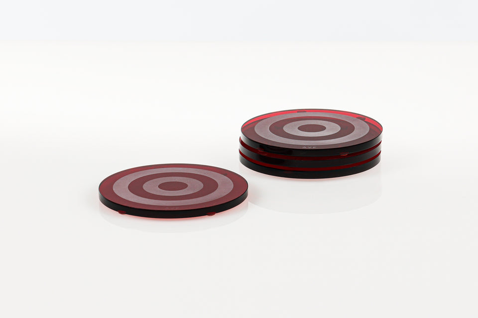 Bullseye Coaster Set in Ruby