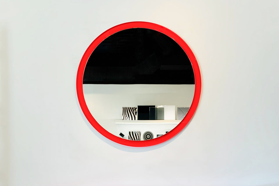Round Mirror in Red