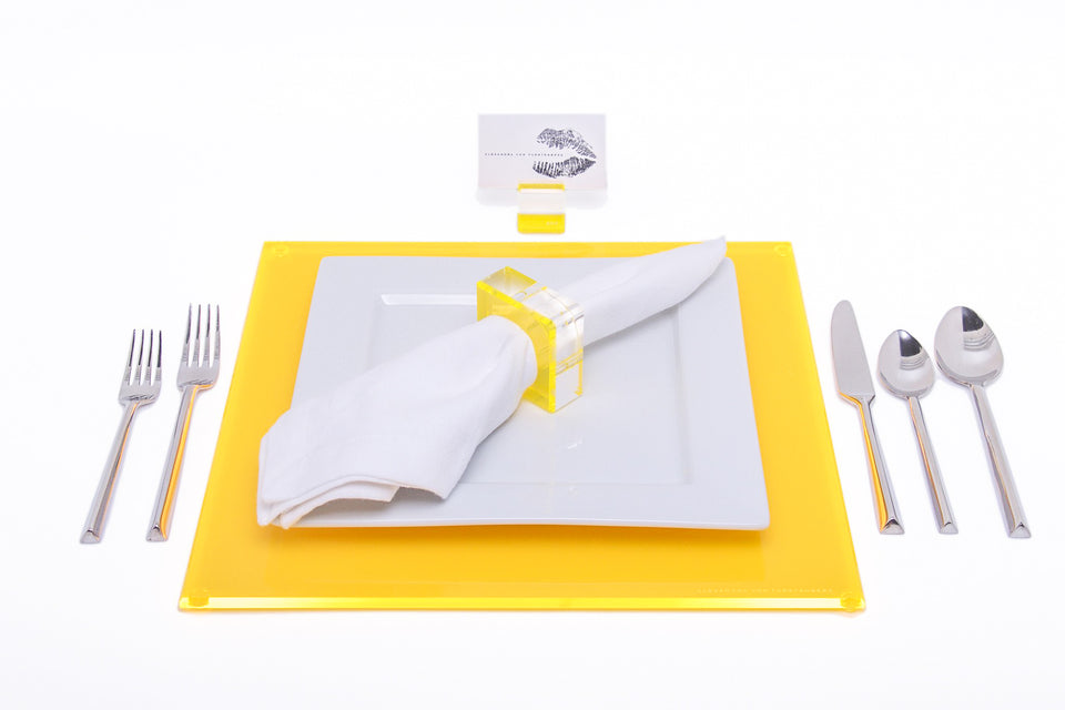 Square Placemat Set of 4 in Yellow