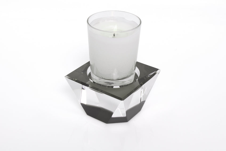 Alexandra Von Furstenberg Acrylic Lucite Votive Tea Light Candle pedestal in slate grey