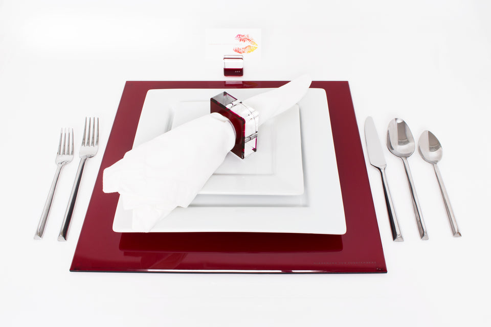 Square Placemat Set of 4 in Ruby