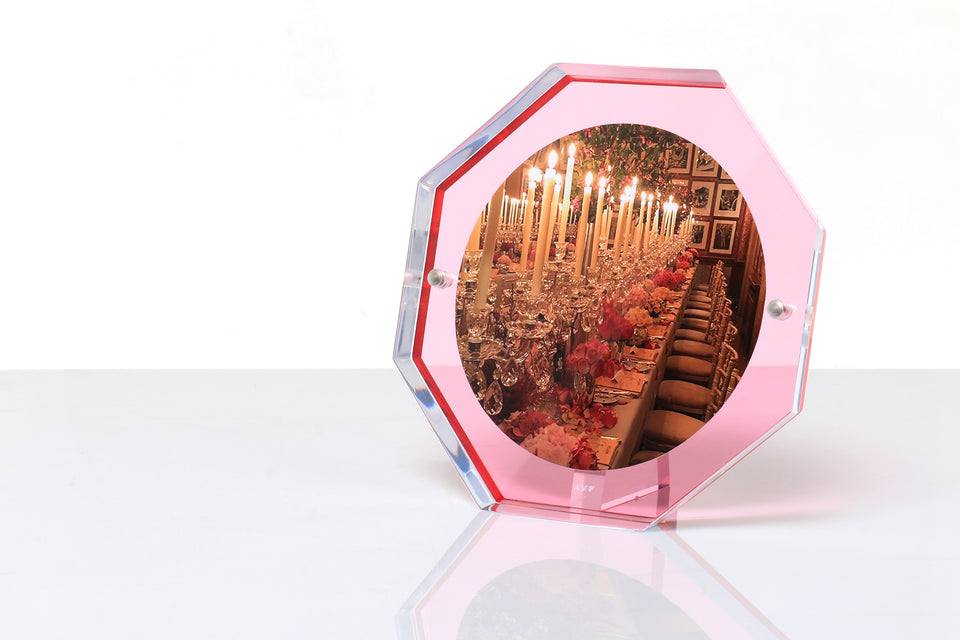 Alexandra Von Furstenberg Acrylic Bolt Hexagon Snap Picture Frame in Rose for home or office decor
