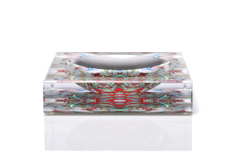 Alexandra Von Furstenberg Acrylic Luxury Custom Candy bowl dish in kaleidoscope print