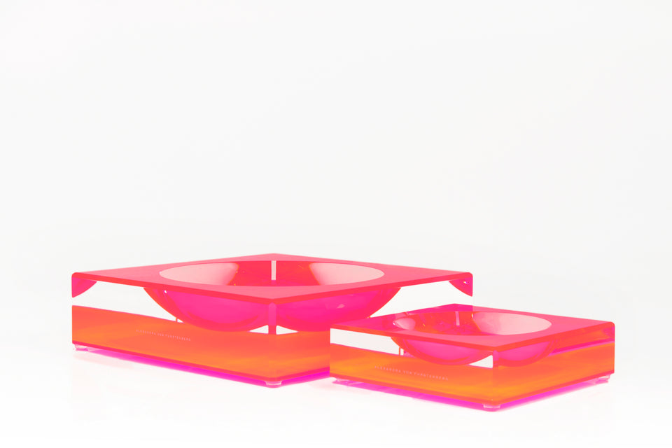 Alexandra Von Furstenberg Acrylic Luxury Custom Candy bowl dish in pink