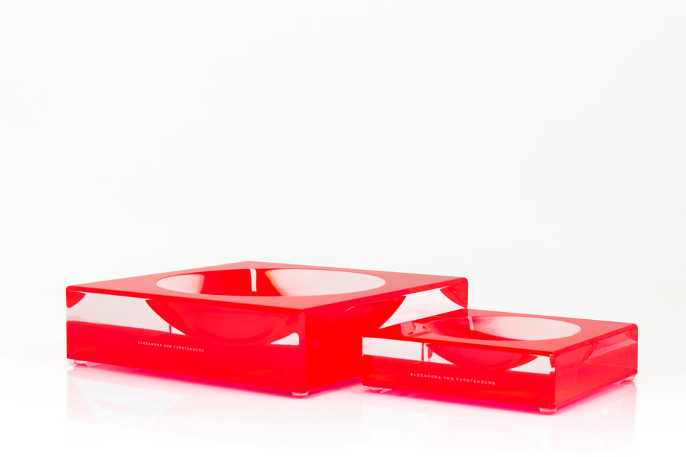 Alexandra Von Furstenberg Acrylic Luxury Custom Candy bowl dish in red