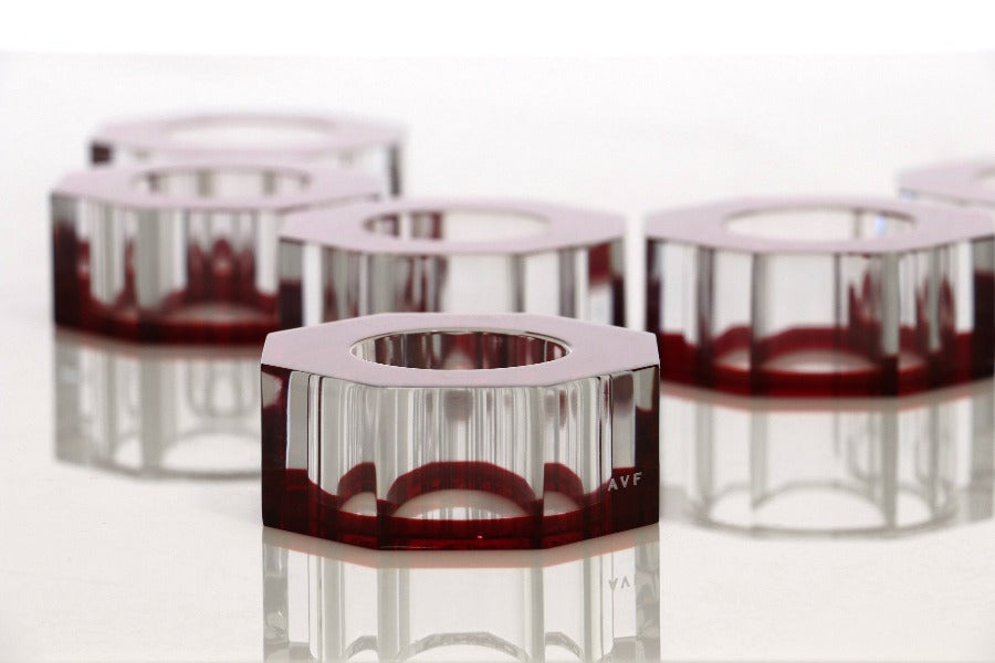 Bolt Dining Ring Set in Ruby
