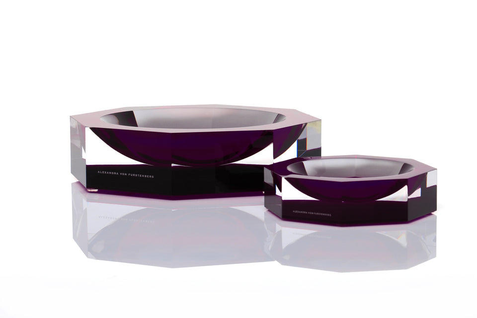 AVF Acrylic Amethyst Nut N Bowls in two sizes next to each other home decor