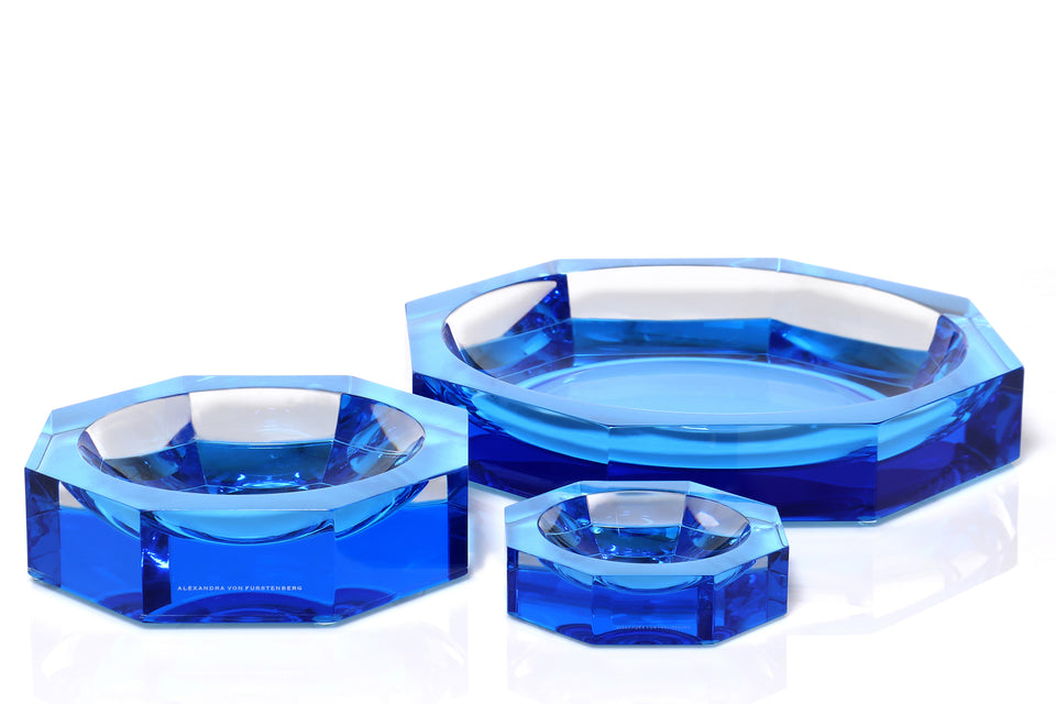 AVF Acrylic Lagoon Candy Nut Bowls in three sizes next to each other home decor