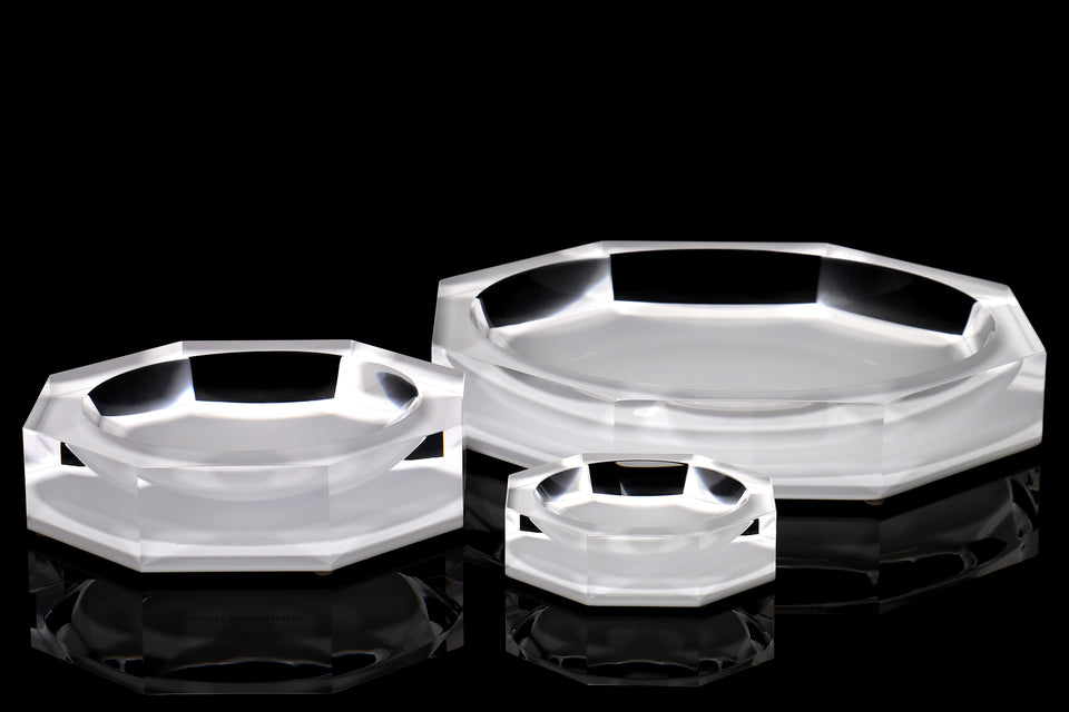 AVF Acrylic White Candy Nut Bowls in three sizes next to each other home decor