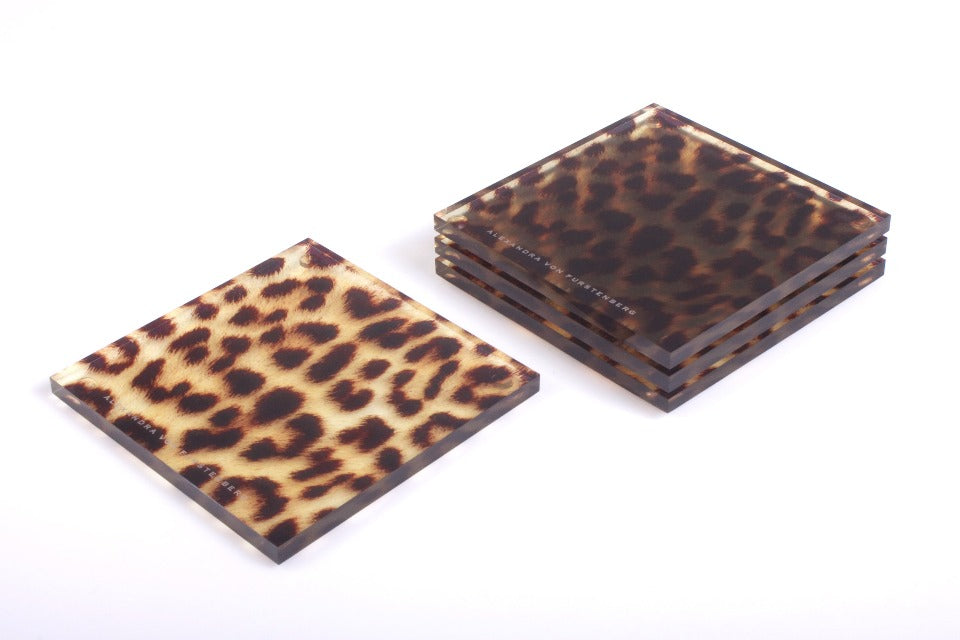 Coaster Set in Leopard Print
