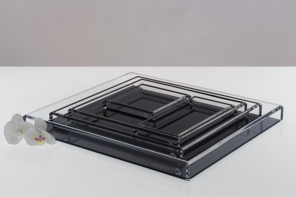 Luxe Lucite Tray – Black Ink