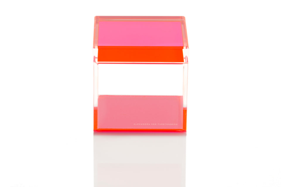 Vaultz Acrylic Index Card Box, 4x6, Pink Acrylic - Vaultz - VZ00208