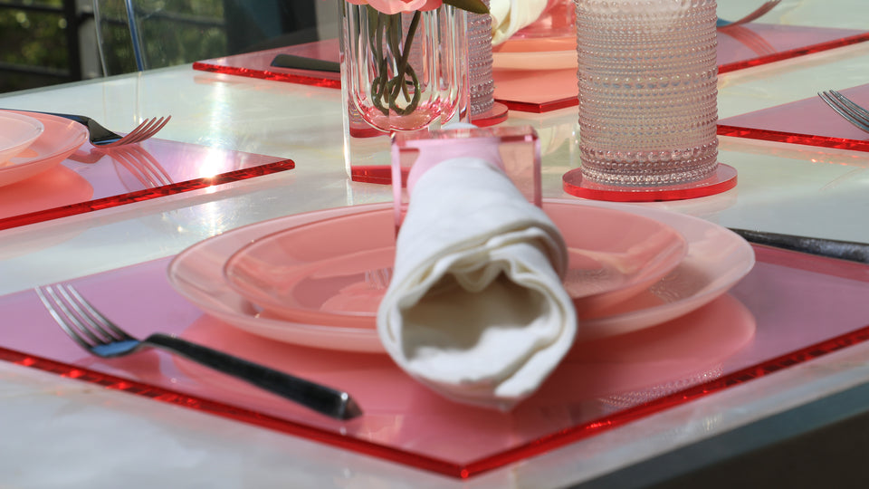 Square Placemat Set of 4 in Rose