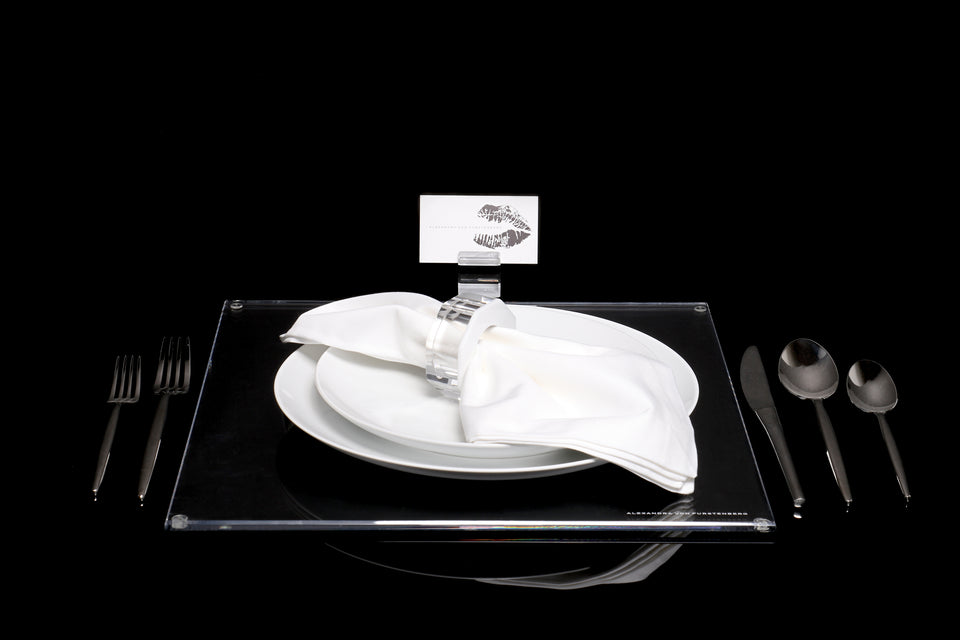 AVF Acrylic Square Placemat Set of 4 in Clear | Luxury Tableware
