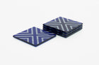 Chevron Coaster Set in Sapphire