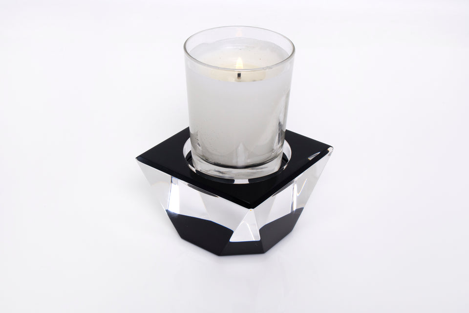 Alexandra Von Furstenberg Acrylic Lucite Votive Tea Light Candle pedestal in black