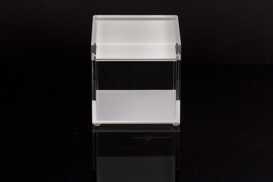 Alexandra Von Furstenberg acrylic cube treasure box in white for desktop storage holder